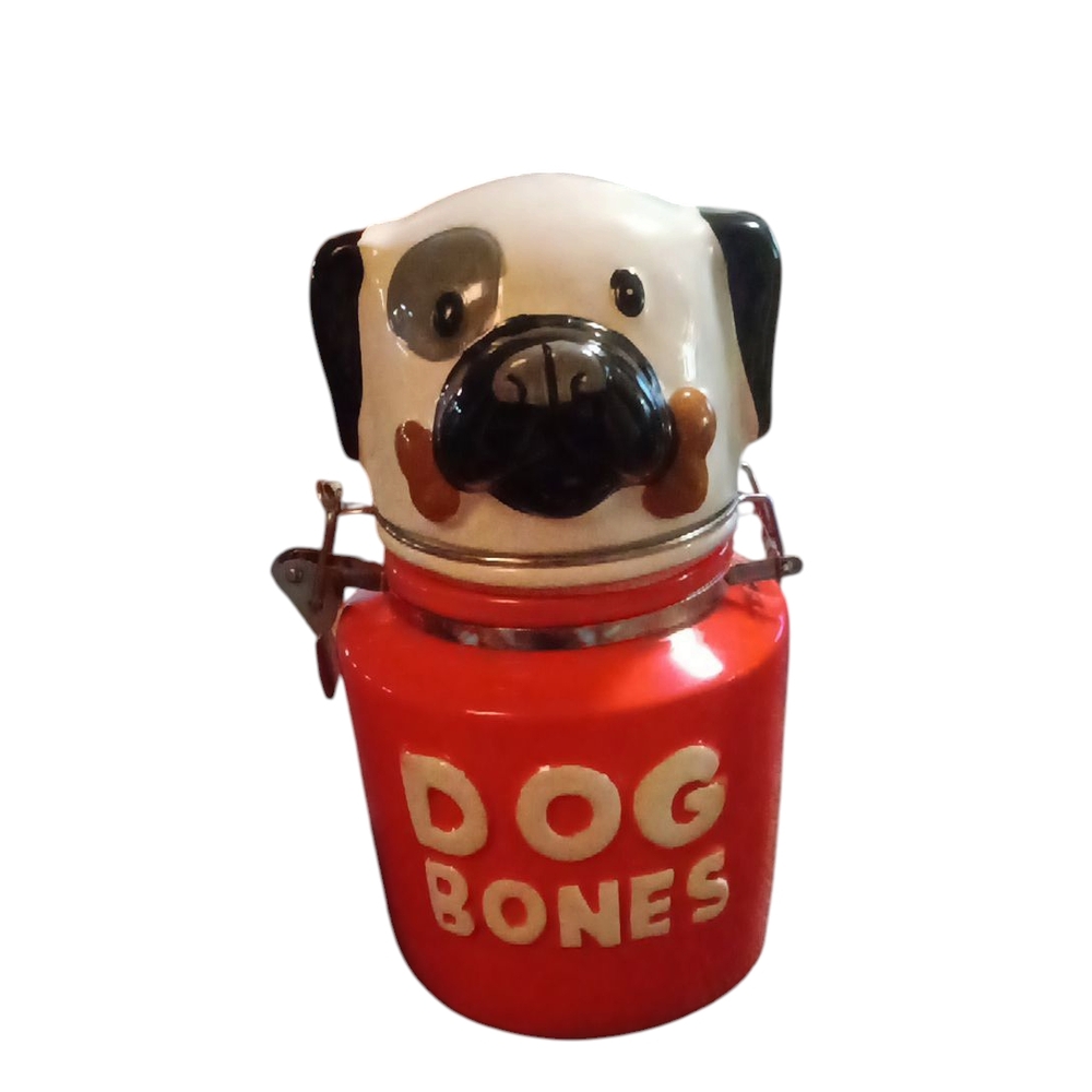 Boston Warehouse Dog Bones Cookie Jar Ceramic 8.5"